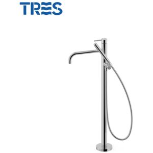 Mitigeur Sur Pied Pour Baignoire Et Douche Colonne Verticale Chrome - Tres 26247005