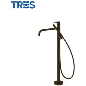 Mitigeur Sur Pied Pour Baignoire Et Douche1 Colonne Verticale Noir Bronze - Tres 26247005kmb