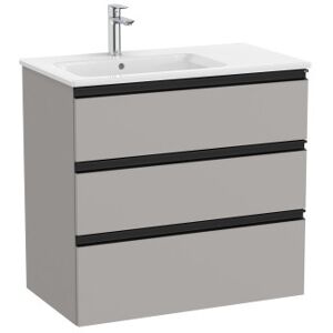 The Gap Unik 3 Tiroirs Lavabo À Gauche 800 Mm Gris Moyen Mat/poignees Noires - Roca A851487547