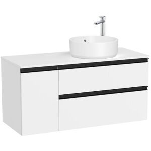 The Gap Pour Lavabo À Droite 1100 Mm Blanc Mat/poignees Noires - Roca A851504509