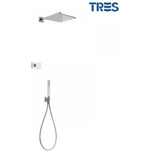 Kit De Douche Thermostatique Électronique Et Encastre Shower Technology Chrome - Tres 09286563