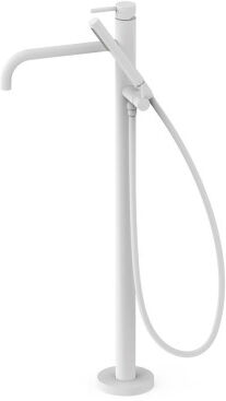 Mitigeur Sur Pied Pour Baignoire Et Douche1 Colonne Verticale Blanc Mat - Tres 26247005bm
