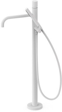 Mitigeur Sur Pied Pour Baignoire Et Douche1 Colonne Verticale Blanc Mat - Tres 26247006bm