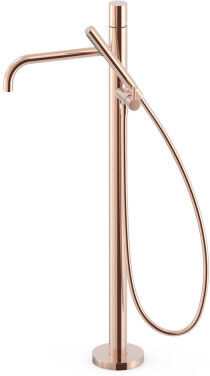 Mitigeur Sur Pied Pour Baignoire Et Douche1 Colonne Verticale Or Rose 24k - Tres 26247006op