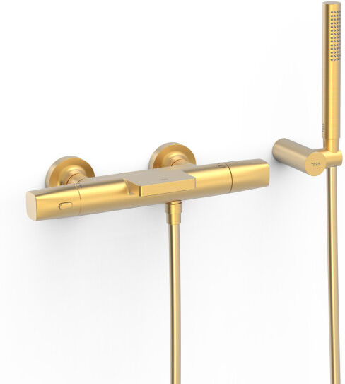 Robinet Thermostatique Mural Pour Baignoire Et Douche Or Mat 24k - Tres 19017499om