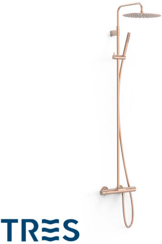 Ensemble De Robinet Thermostatique Mural À 3 Voies Pour Baignoire Et Douche Or Rose Mat 24k - Tres 19031212opm