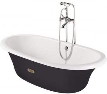 Roca Newcast Cuve Seule 1700 X 850 Extérieur Noir Sans Pied Blanc - A233650002
