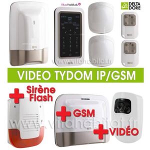 Pack Alarme Radio Tyxal Plus + Sirene + Pack Tydom Video Ip/gsm 2.0 - Delta Dore - 6410176 + 6410173