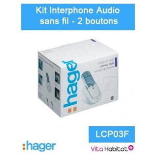 Kit Interphone Audio Sans Fil - 2 Logements 2 Boutons - Hager Logisty - Lcp03f