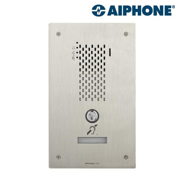 AIPHONE Platine audio encastrée inox 1 BP IP/SIP avec synthèse vocale pictos et boucle magnétique IXSSAL - AIPHONE 200945