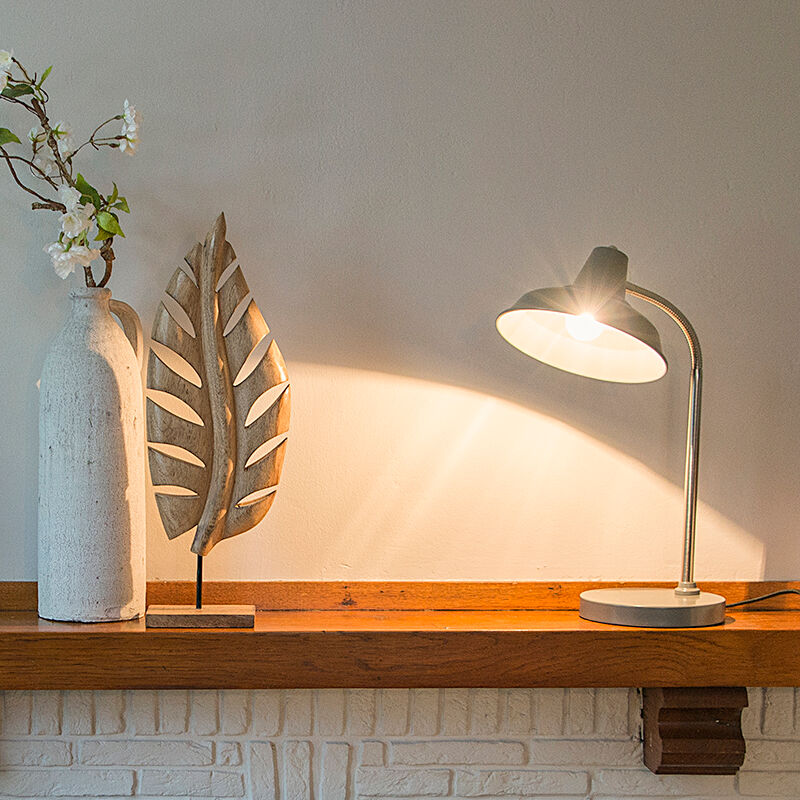 QAZQA Lampe de table industrielle gris réglable - Pixa QAZQA Lampe de table industrielle gris réglable - Pixa