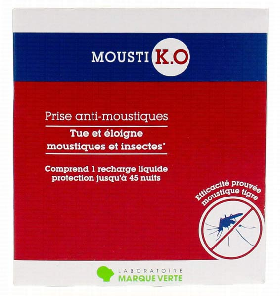 MOUSTI K.O Diffuseur Electrique Anti-Moustiques + 1 Recharge Liquide