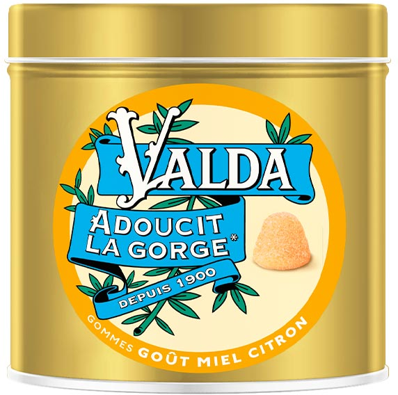 Valda Gommes Adoucit la gorge Goût Miel Citron 140g