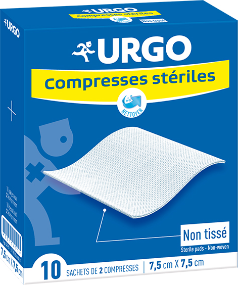 Urgo Soins Infirmiers Compresse Non Tissé Stérile 7,5 x 7,5cm 10 sachets