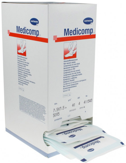 Hartmann Medicomp Compresse en Non Tissé Stérile 7,5 x 7,5cm 25 unités X2