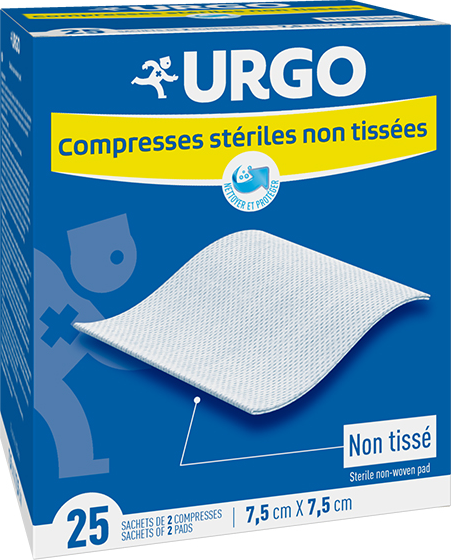 Urgo Soins Infirmiers Compresse Non Tissé Stérile 7,5 x 7,5cm 25 sachets