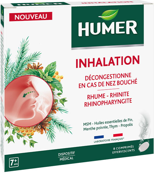 Humer Inhalation rhume et nez bouché dès 7 ans 8 comprimés effervescents