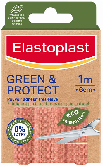 Elastoplast Green & Protect Bande à Découper Tissu 10 x 6cm