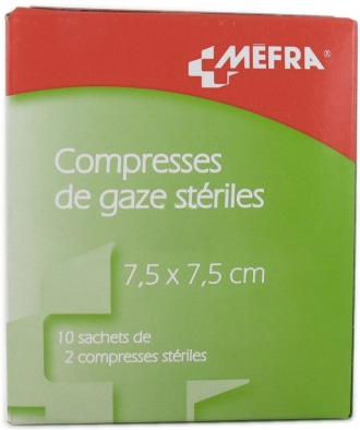 Nexcare 3M Méfra Compresses Gaze Stérile 10 x 2 compresses 7,5cm x 7,5cm