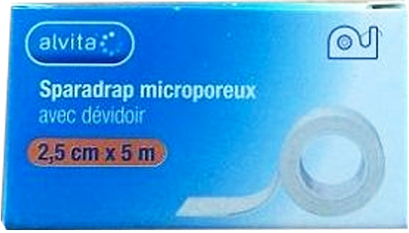 Alvita Sparadrap Microporeux 2,5cm x 5m Dévidoir