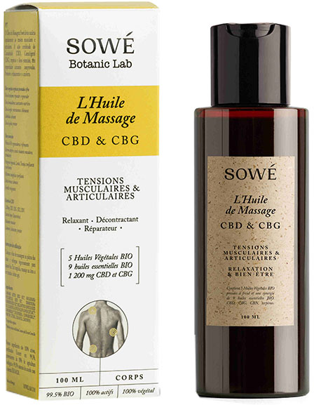 Sowé Huile de Massage au CBD Bio 100ml