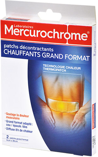 Mercurochrome Patchs Chauffants Grand Format 2 patchs