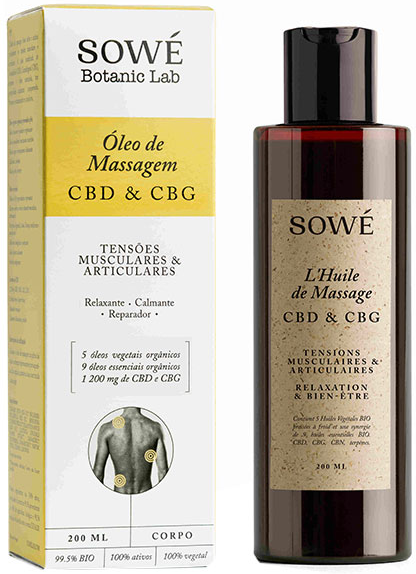 Sowé Huile de Massage au CBD Bio 200ml