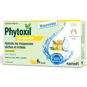 Sanofi Aventis Phytoxil Pastilles Gorges irritées Miel Citron Menthe -