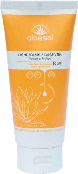 Aloesol Crème Solaire Minérale à l'Aloe Vera SPF30 Bio 100ml