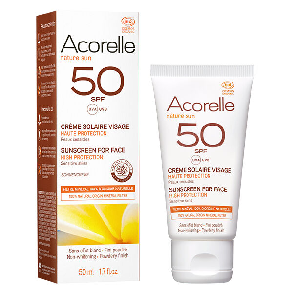 Acorelle Nature Sun Crème Solaire Visage SPF50 Bio 50ml