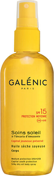 Galénic Soins Soleil Spray Huile Sèche Soyeuse Corps SPF15 150ml