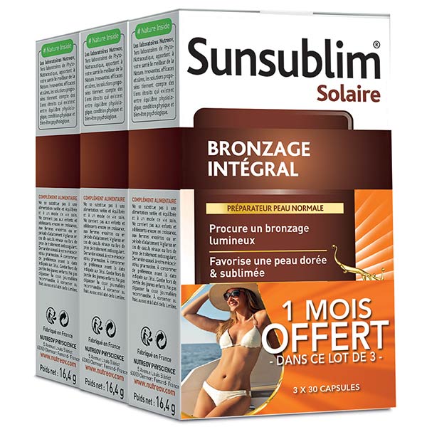 Nutreov Physcience Sunsublim Bronzage Intégral Lot de 2 x 30 capsules + 30 Offertes