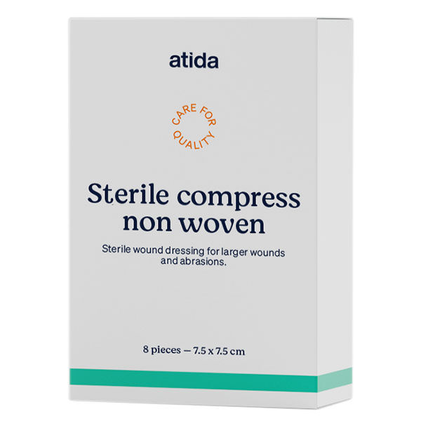 Atida Corps Compresse Stérile Non-Tissée 7,5 x 7,5cm 8 unités