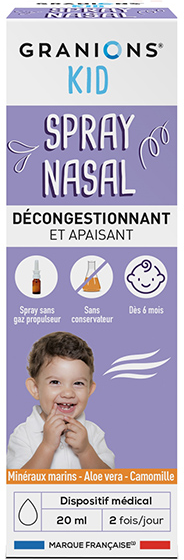 Laboratoire des Granions Granions Kid Spray Nasal Décongestionne et apaise la muqueuse nasale 20 ml