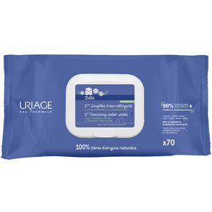 Uriage Bébé 1ère Lingettes Eau Nettoyante Visage Corps X70