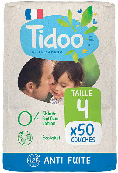 Tidoo Nature Couche Écologique Taille 4 Maxi 50 couches