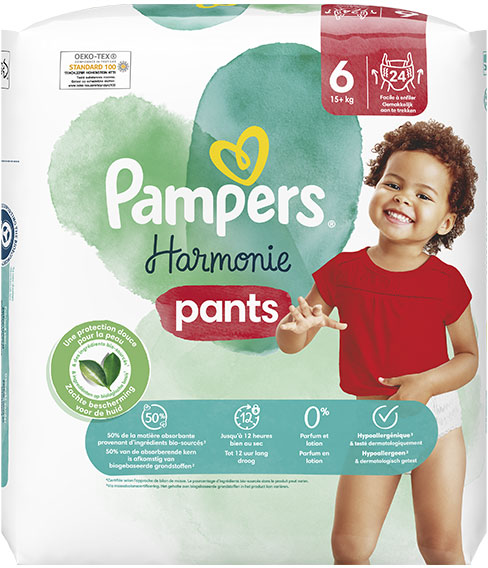 Pampers Harmonie Pants Taille 6 24 Couches-Culottes 15kg+ Protection Douce Pour La Peau