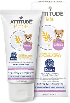 Attitude Bébé Crème Ultra Réparatrice Peau Sensible et Atopique NEA 75ml