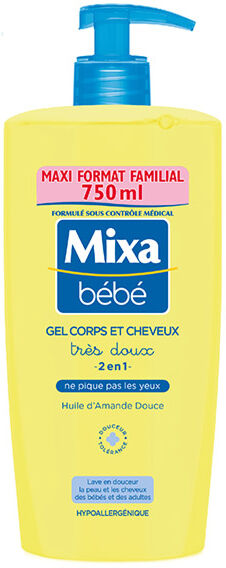 Mixa Bébé Gel Très Doux Corps et Cheveux 2 en 1 750ml