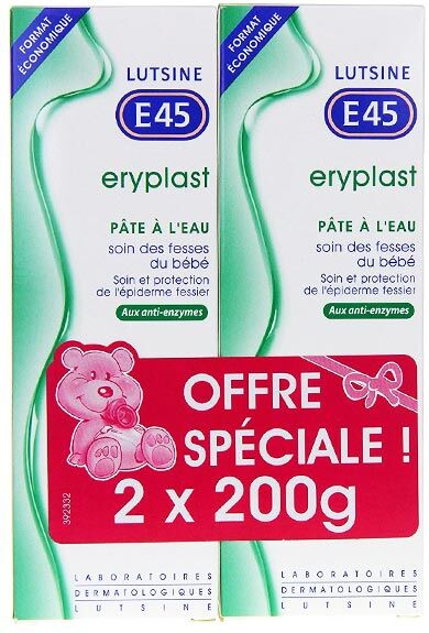 Lutsine Eryplast Pâte à l'Eau Soin des Fesses du Bébé Lot de 2 x 200g