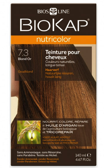 Biokap Nutricolor Teinture pour Cheveux 7.3 Blond Or 140ml