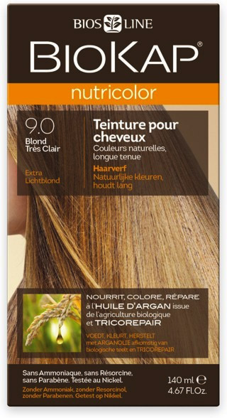 Biokap Nutricolor Teinture pour Cheveux 9.0 Blond Très Clair 140ml