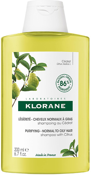 Klorane Pulpe de Cédrat Shampooing Purifiant Légèreté 200ml