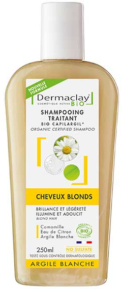 Dermaclay Shampoing Traitant Bio Cheveux Blonds Argile Blanche 250ml