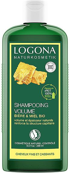 Logona Soins Capillaires Shampoing Volumateur au Miel & à la Bière Bio 250ml