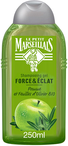 Le Petit Marseillais Shampoing Éclat Pomme et Feuilles d'Olivier Bio 250ml