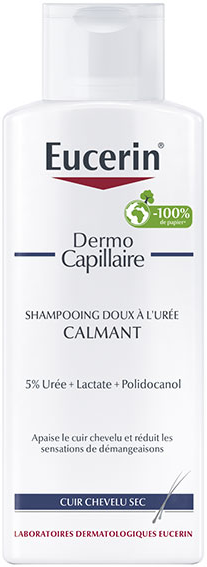 Eucerin Dermo Capillaire Shampoing Calmant 5% Urée Cuir Chevelu Irrité 250ml