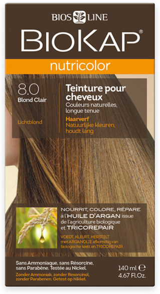 Biokap Nutricolor Teinture pour Cheveux 8.0 Blond Clair 140ml