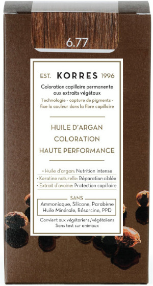 Korres Capillaire Coloration Permanente Blond Foncé Marron Intense 6.77