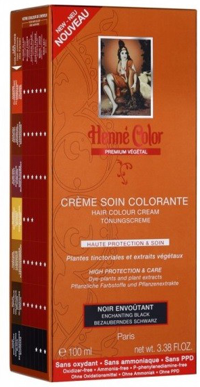 Henne Color Crème Soin Colorante Noir Envoutant 100ml